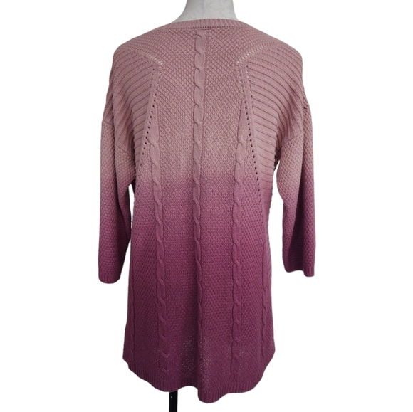 Torrid Blush Ombre V-Neck Dip Dye Tunic Sweater Size pm - Picture 7 of 13